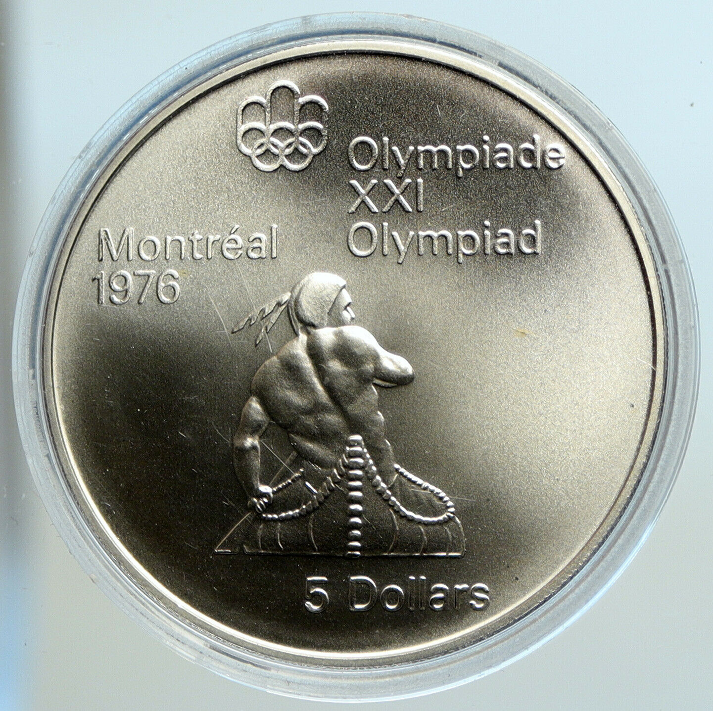 1974 CANADA UK Elizabeth II Olympic Montreal Native BU Silver $5 Coin i105382