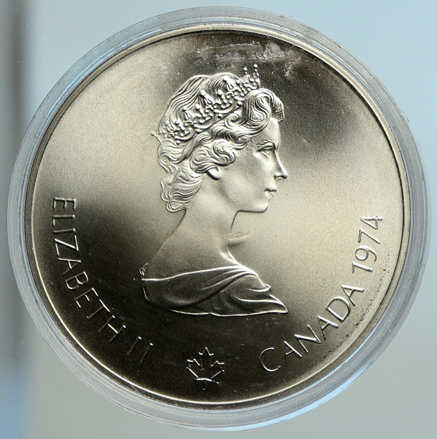 1974 CANADA UK Elizabeth II Olympic Montreal Native BU Silver $5 Coin i105382