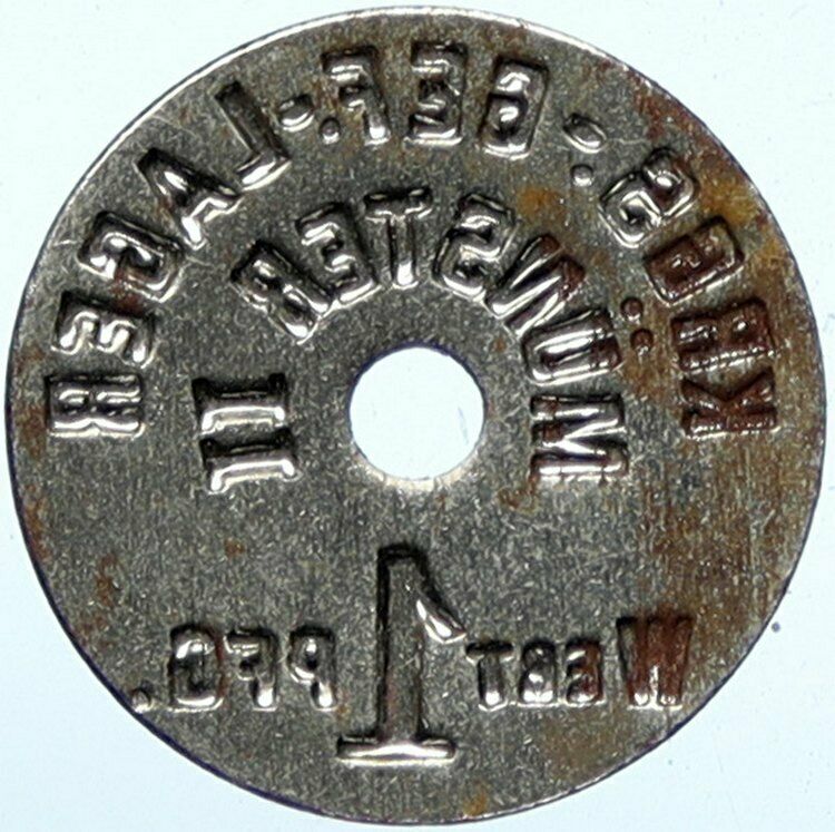 1914-18 GERMANY Prisoner of POW World War I WWI Token OLD Medal Pfennig i100872