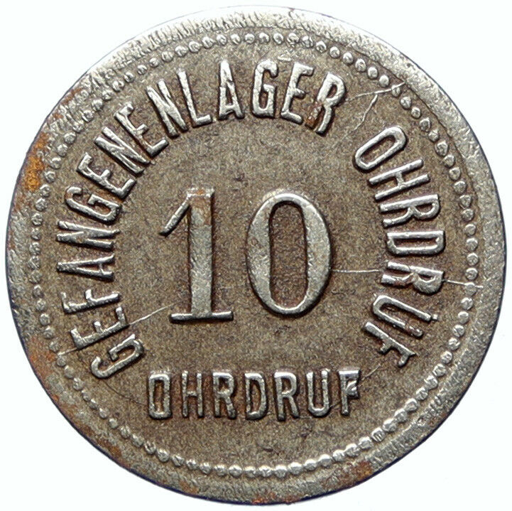 1914-18 GERMANY Prisoner of POW World War I WWI OHRDRUF Token 10 Pfennig i100884