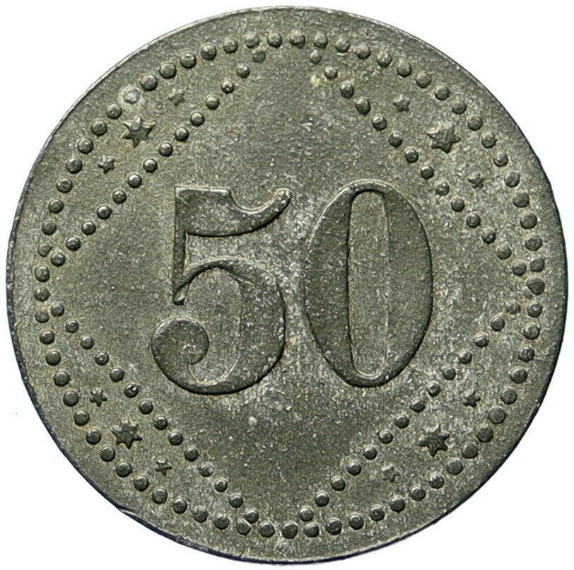 1914-18 GERMANY Prisoner of POW World War I WWI ALTDAMM Token 50 Pfennig i100786