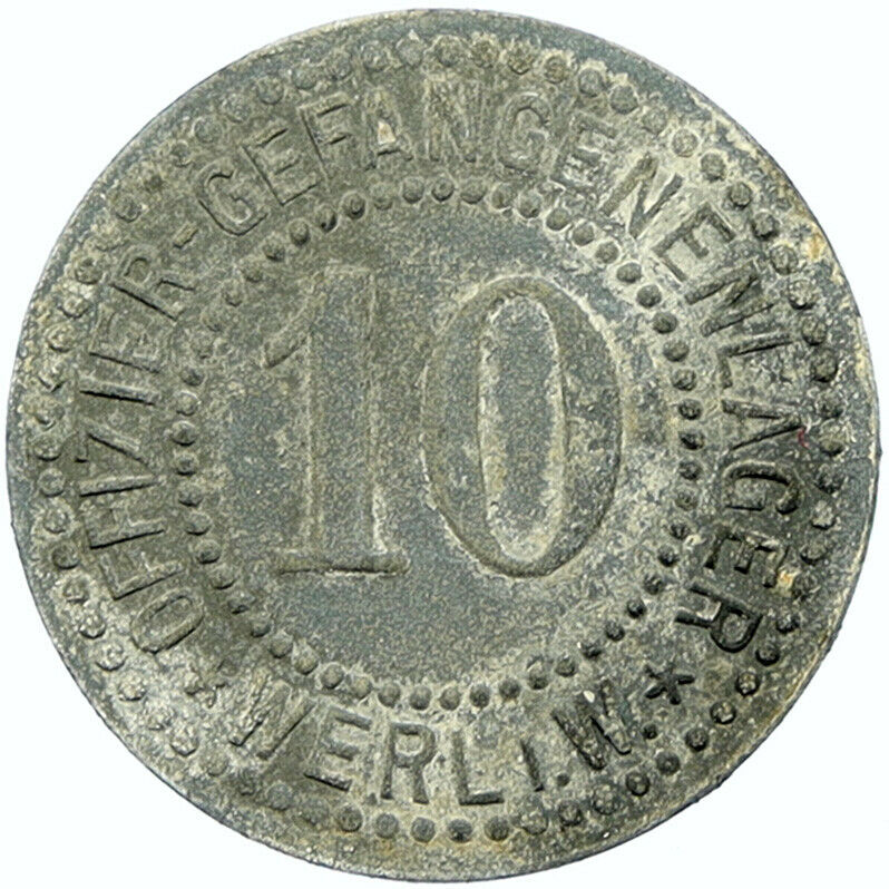 1914-18 GERMANY Prisoner of POW World War I WWI WERL Token 10 Pfennig i100889