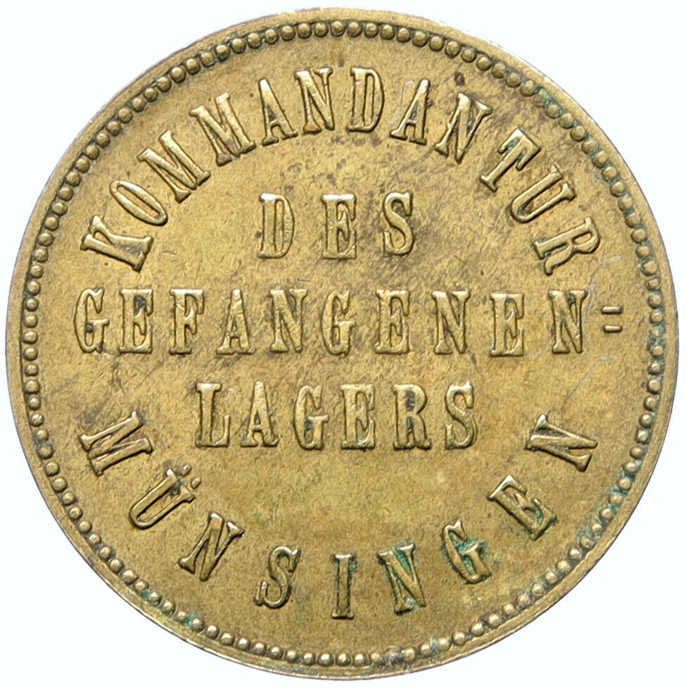 1914 GERMANY Prisoner of POW World War I WWI MUNSINGEN Token 500 Pfennig i100860