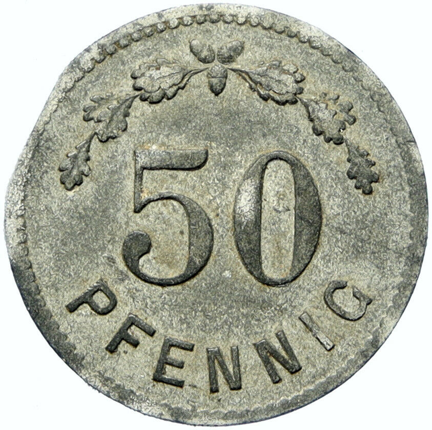 1914-18 GERMANY Prisoner of POW World War I WWI MINDEN Token 50 Pfennig i100853