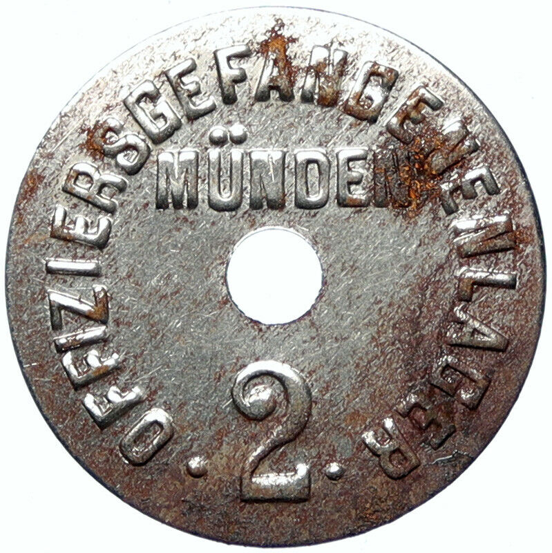 1914-18 GERMANY Prisoner of POW World War I WWI MUNDEN Token 2 Pfennig i100855