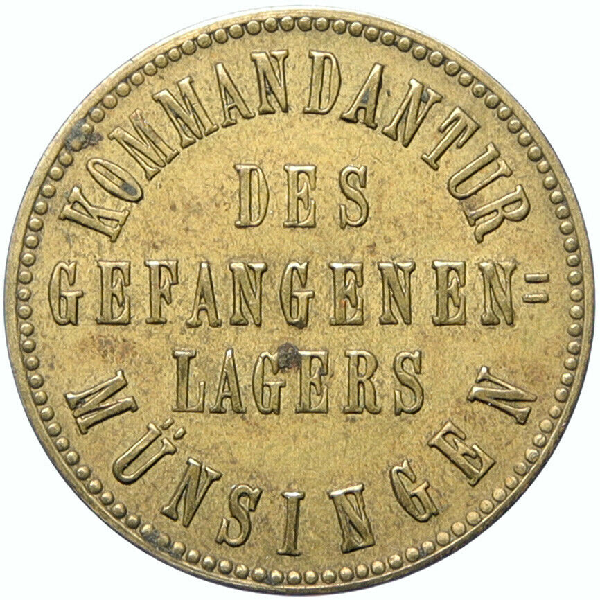 1914 GERMANY Prisoner of POW World War I WWI MUNSINGEN Token 200 Pfennig i100861