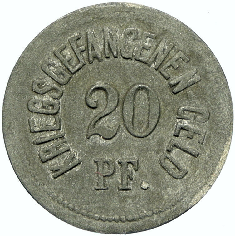 1914 GERMANY Prisoner of POW World War I WWI INGOLSTADT Token 20 Pfennig i100847