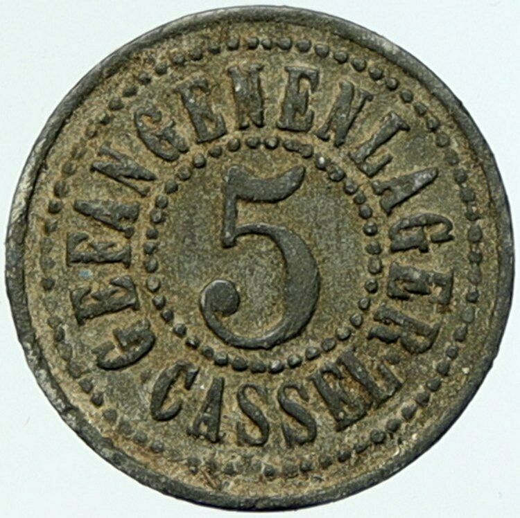 1914-18 GERMANY Prisoner of POW World War I WWI CASSEL Token 5 Pfennig i100827