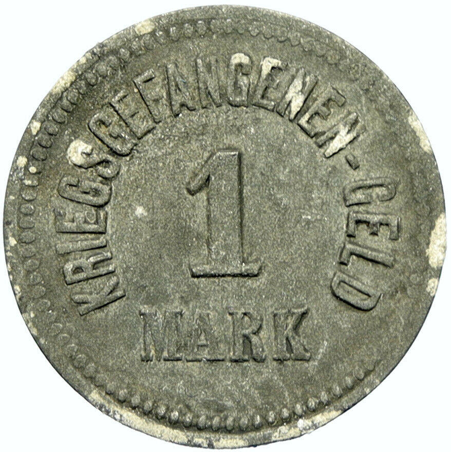 1914-18 GERMANY Prisoner of POW World War I WWI INGOLSTADT Token 1 Mark i100848