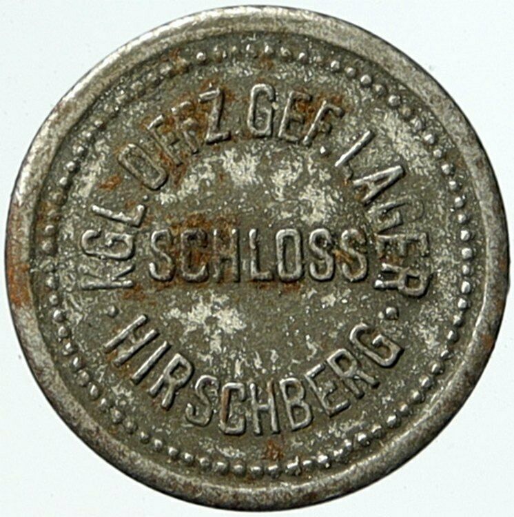 c1914 GERMANY Prisoner of POW World War I WWI HIRSCHBERG Token 5 Pfennig i100844