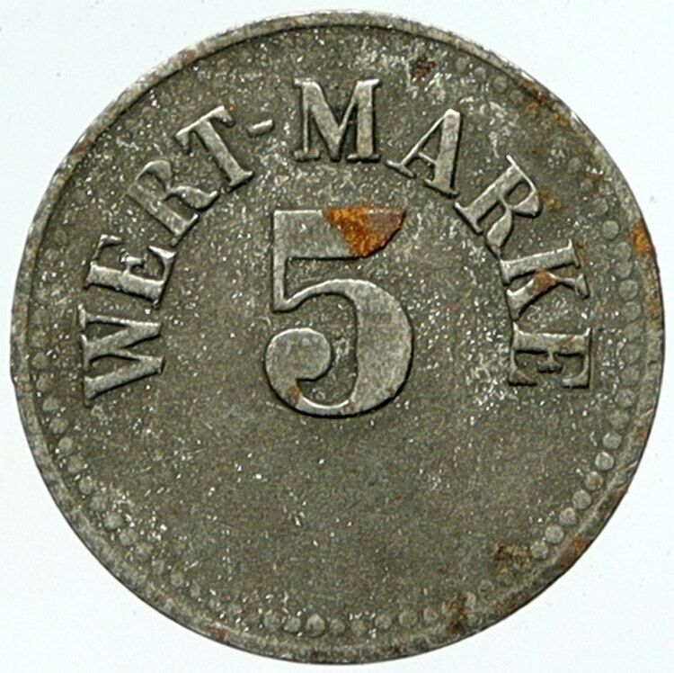 c1914 GERMANY Prisoner of POW World War I WWI HIRSCHBERG Token 5 Pfennig i100844