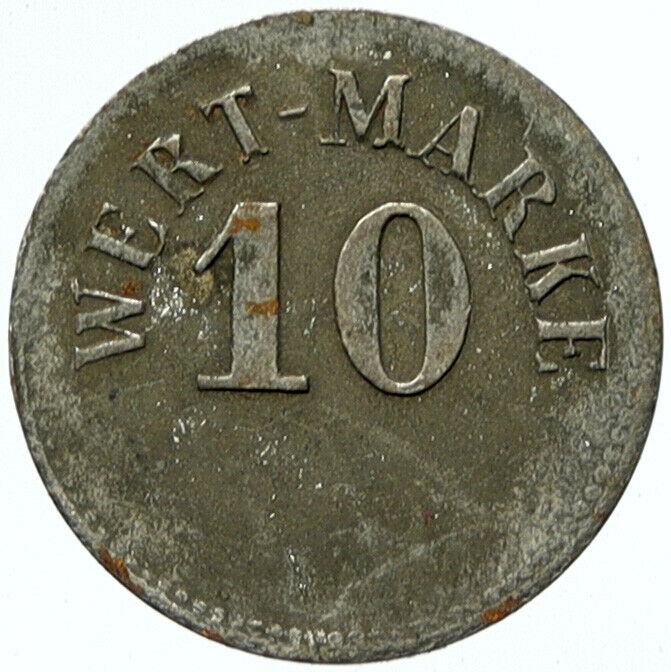 1914 GERMANY Prisoner of POW World War I WWI HIRSCHBERG Token 10 Pfennig i100846