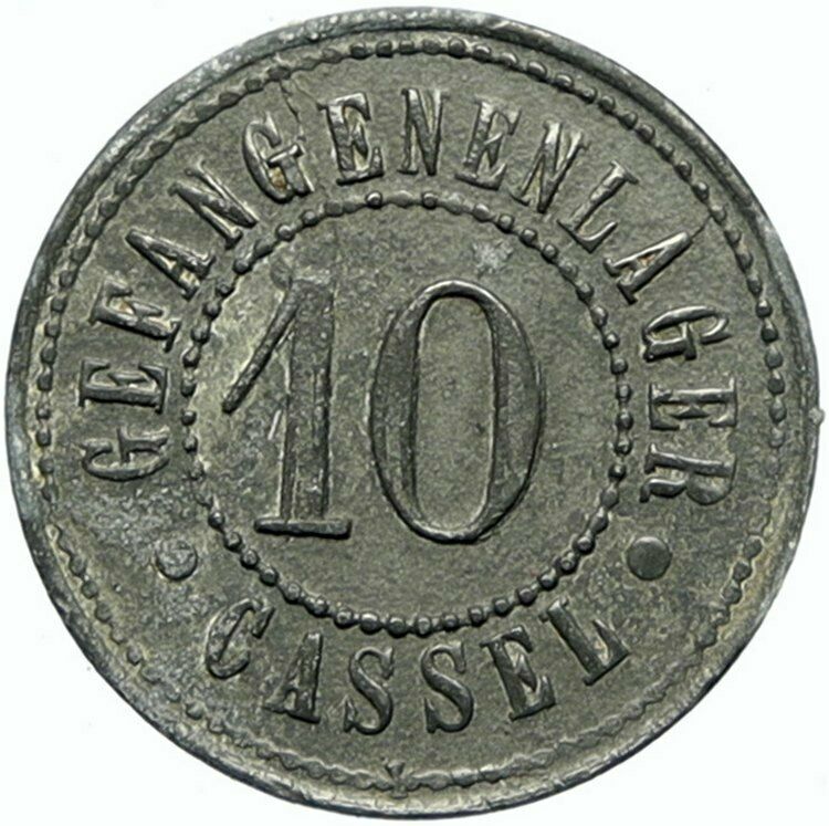 1914-18 GERMANY Prisoner of POW World War I WWI CASSEL Token 10 Pfennig i100829