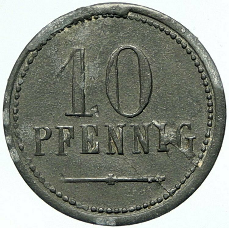 1914-18 GERMANY Prisoner of POW World War I WWI CASSEL Token 10 Pfennig i100829