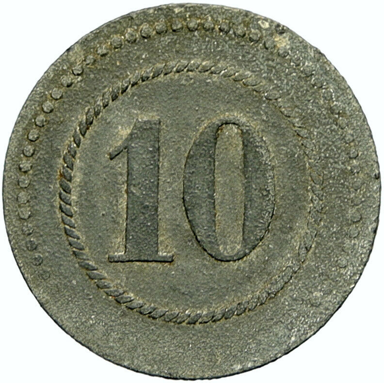 1914-18 GERMANY Prisoner of POW World War I WWI CASSEL Token 10 Pfennig i100825