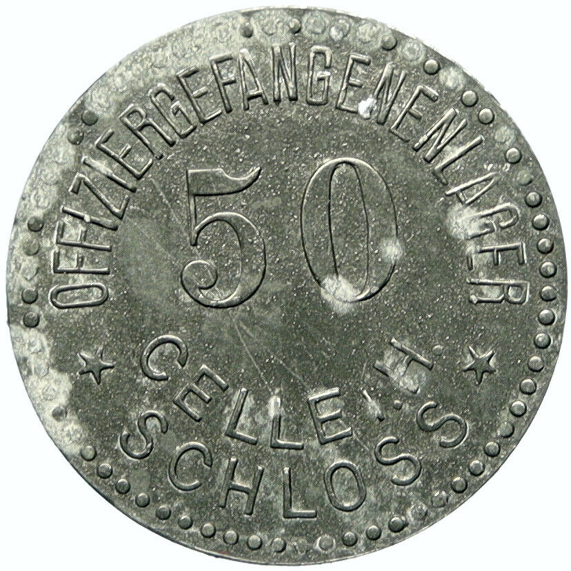 1914-18 GERMANY Prisoner of POW World War I WWI CELLE Token 50 Pfennig i100832