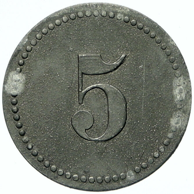 1914-18 GERMANY Prisoner of POW World War I WWI CELLE Token 5 Pfennig i100833