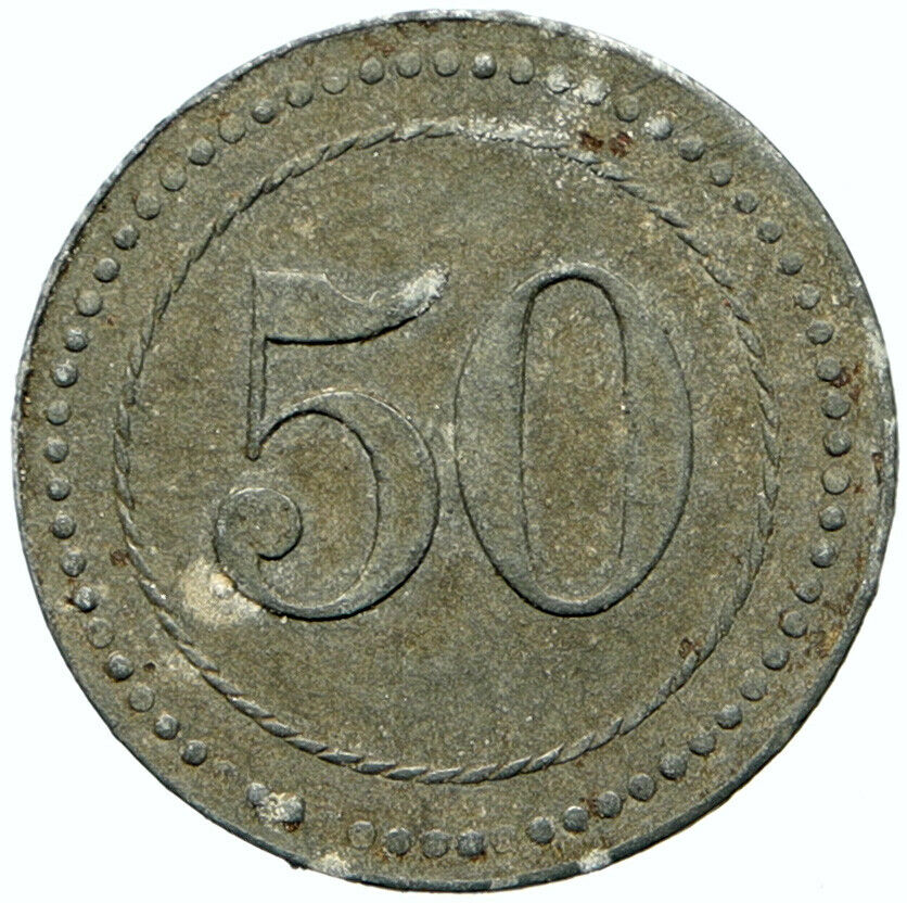 1914-18 GERMANY Prisoner of POW World War I WWI MUNSTER Token 50 Pfennig i100816