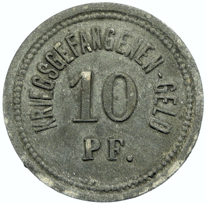 1914-18 GERMANY Prisoner of POW World War I WWI INGOLSTANDT 10 Pfennig i100810