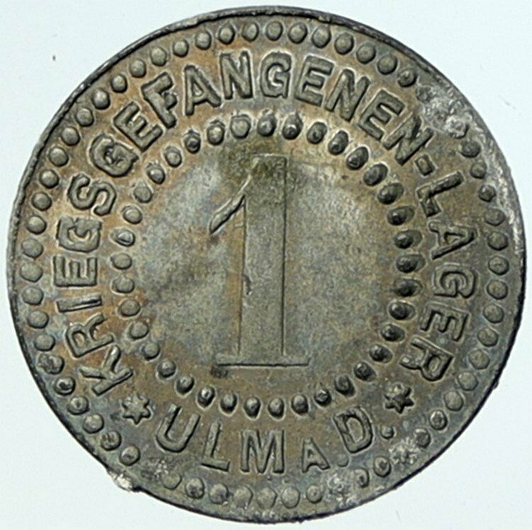 1914-18 GERMANY Prisoner of POW World War I WWI ULMA Token 1 Pfennig i100804