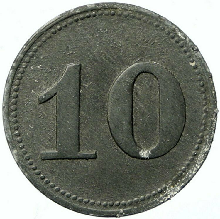 1914 AUSTRIA Prisoner of POW World War I WWI AUSSERFELDEN 10 Heller Coin i100807