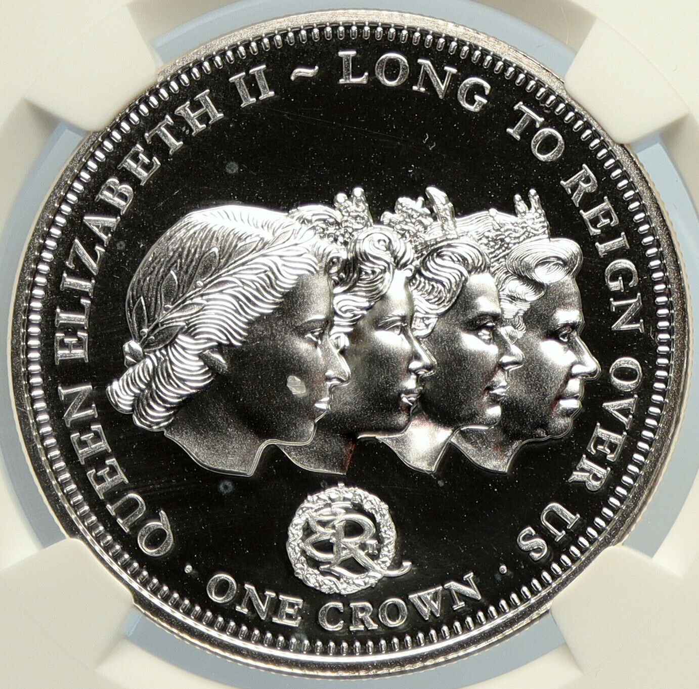 2015 TRISTAN da CUNHA Long to Reign Over Us Proof Silver Crown Coin NGC i105607