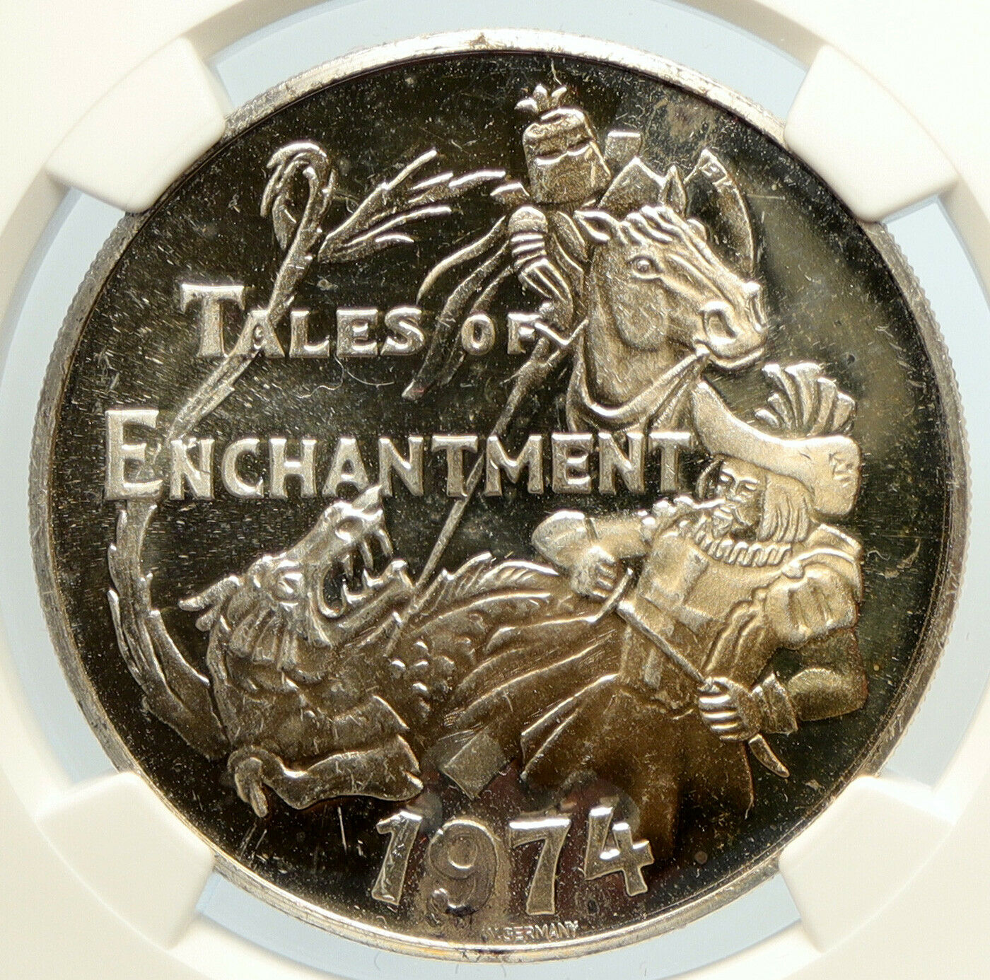 1974 US New Orleans ENCHANTMENT TALES Mardi Gras Proof Silver Medal NGC i105611