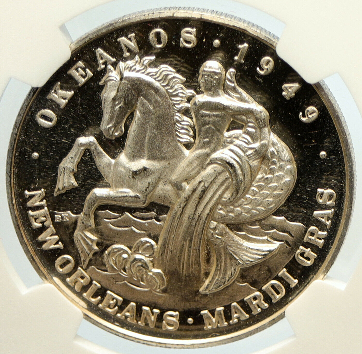 1974 US New Orleans ENCHANTMENT TALES Mardi Gras Proof Silver Medal NGC i105611