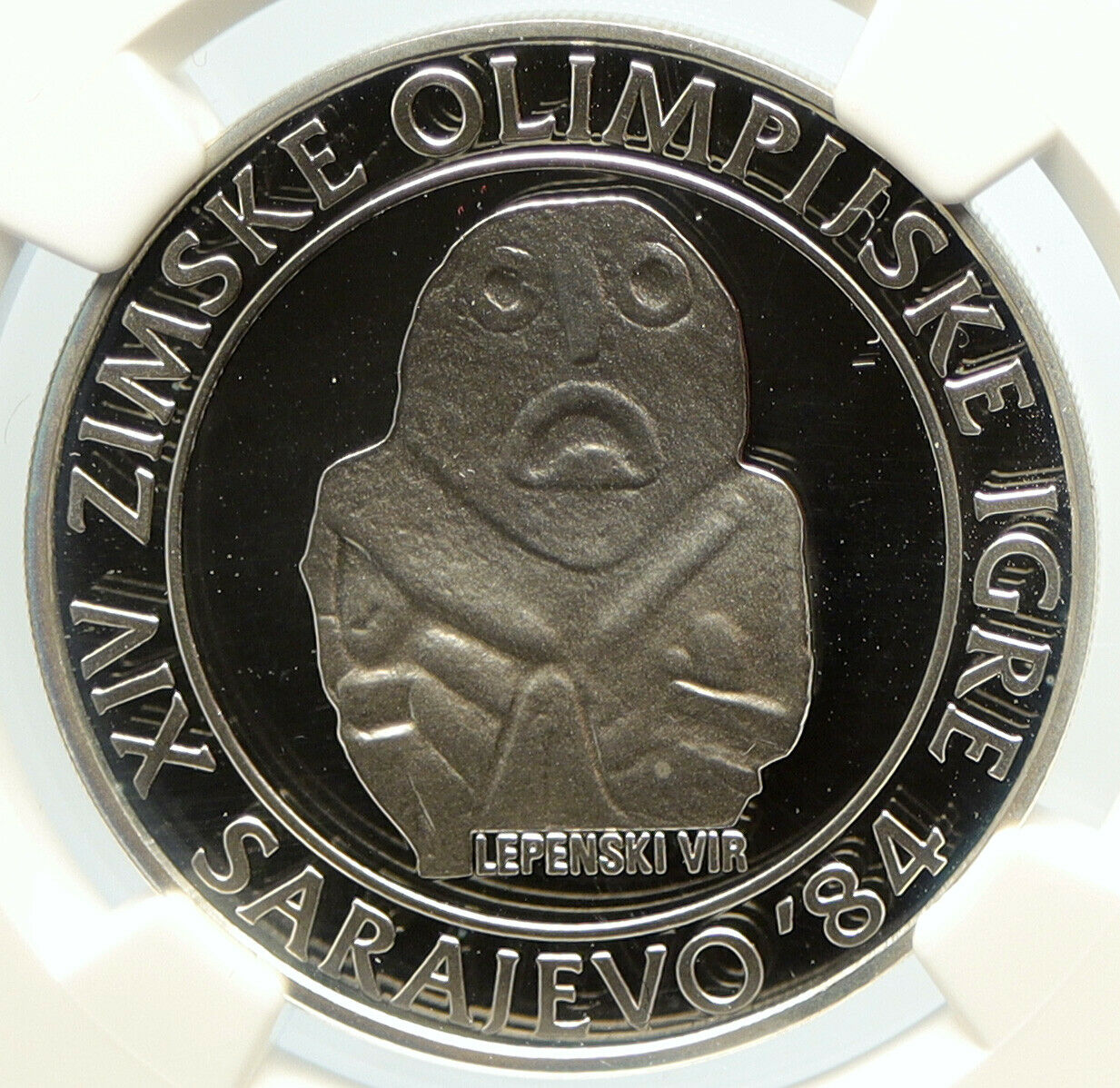 1983 YUGOSLAVIA Olympic SARAJEVO Old Proof Silver 250 Dinara Coin NGC i105610