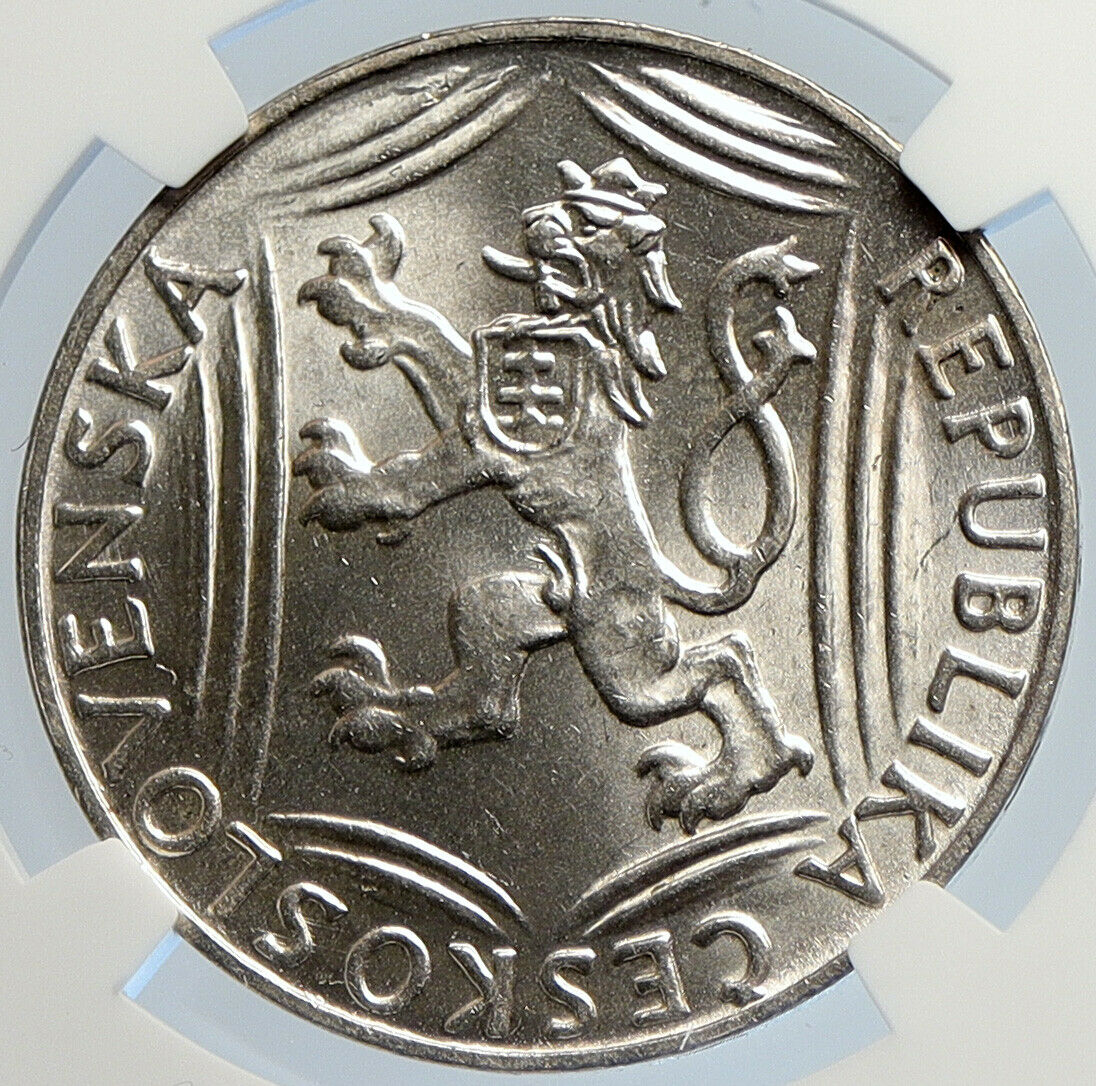 1948 CZECH REPUBLIC Czechoslovakia INDEPENDENCE Silver 100 Kor Coin NGC i105757