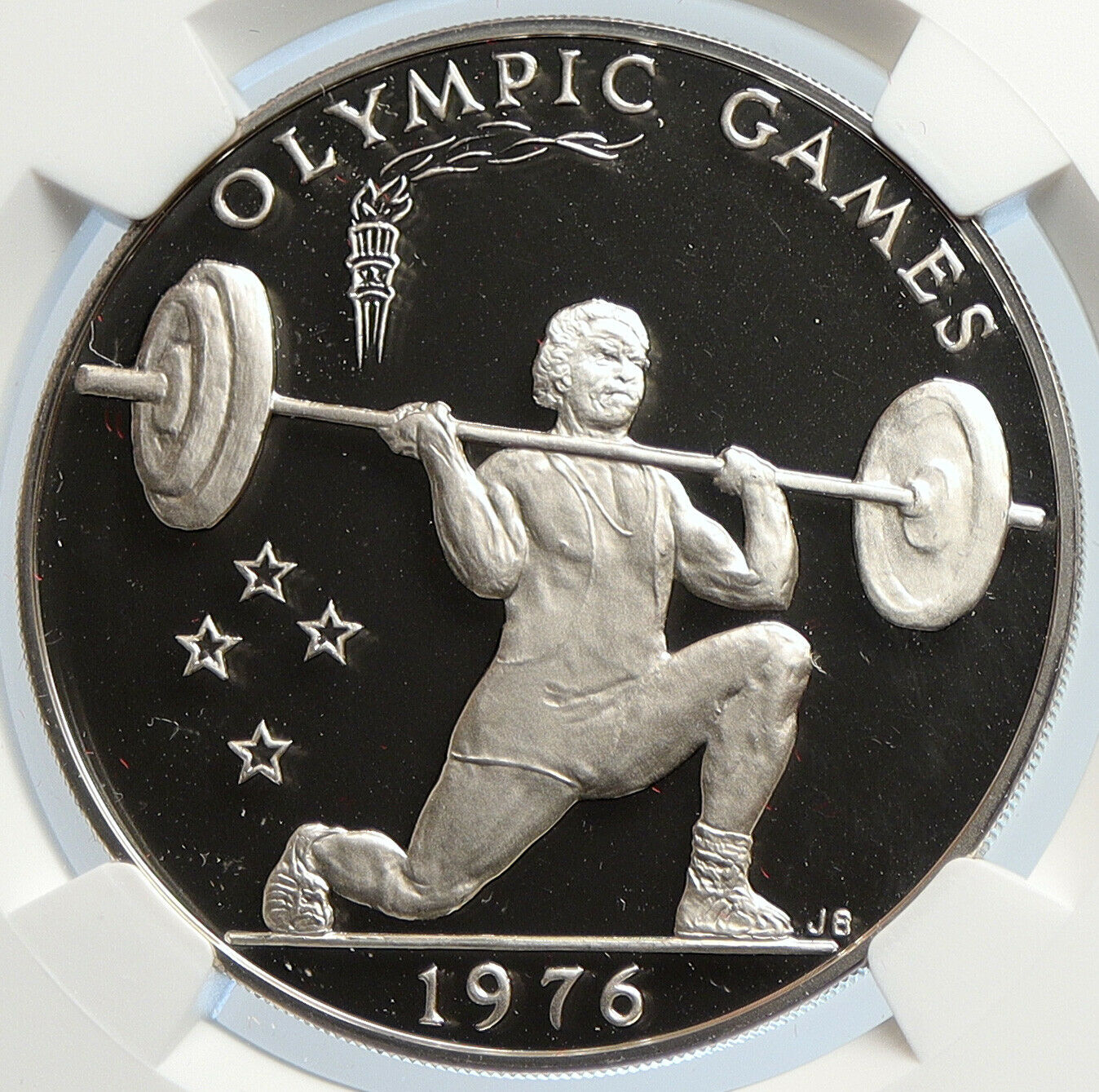 1980 SAMOA Montreal Canada OLYMPIC Weightlifting PF Silver Tala Coin NGC i105750