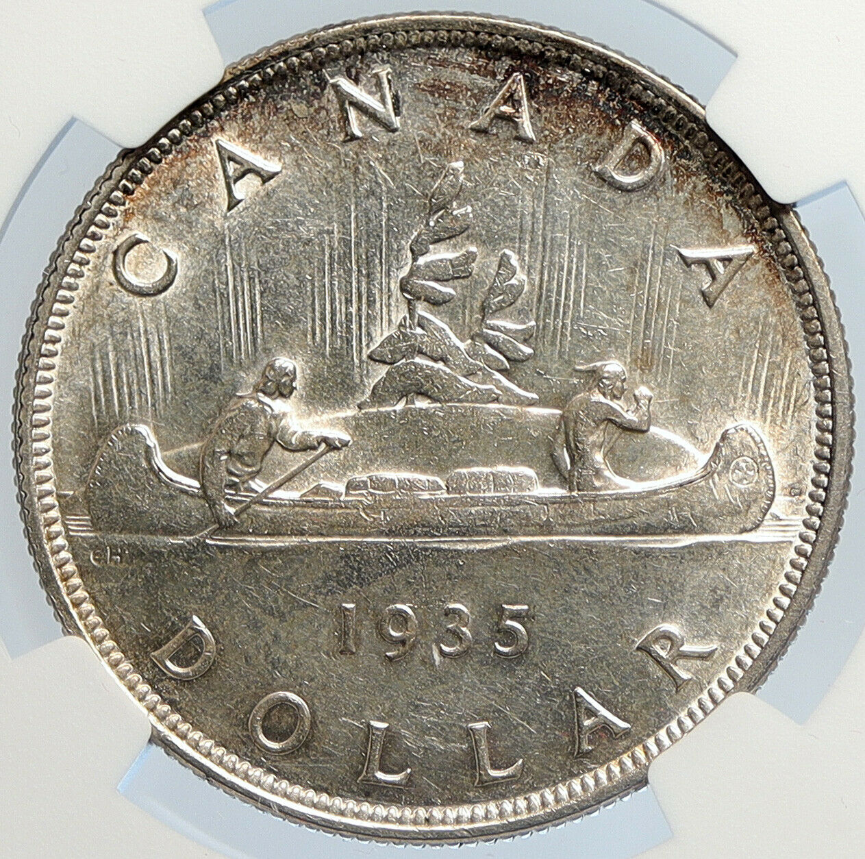 1935 CANADA under UK King GEORGE V Voyagers OLD Silver Dollar Coin NGC i105765