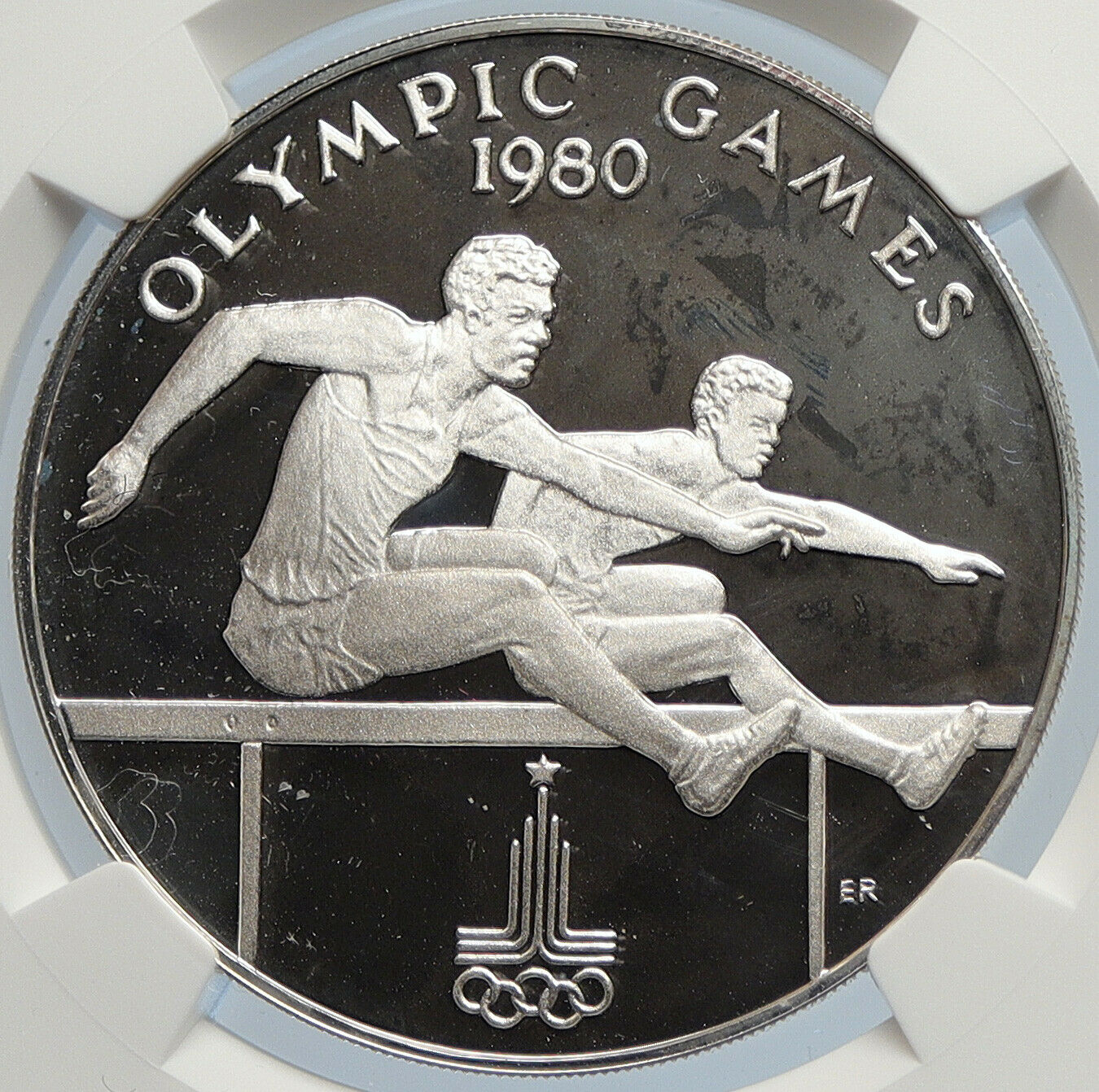 1980 SAMOA Moscow RUSSIA OLYMPICS Hurdles Proof Silver 10 Tala Coin NGC i105774