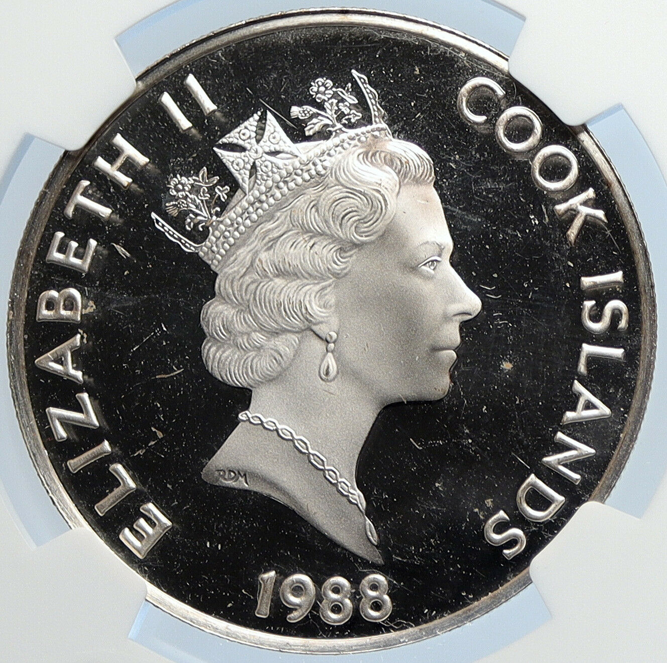 1988 COOK ISLANDS Elizabeth II RICHARD E. BYRD Proof Silver $50 Coin NGC i105778