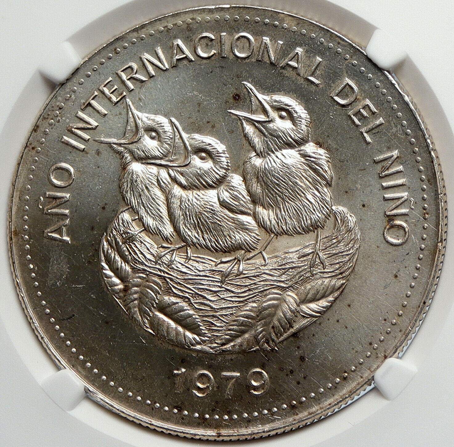 1979 COSTA RICA Year of the Child UNESCO OLD Silver 100 Colones NGC Coin i105779