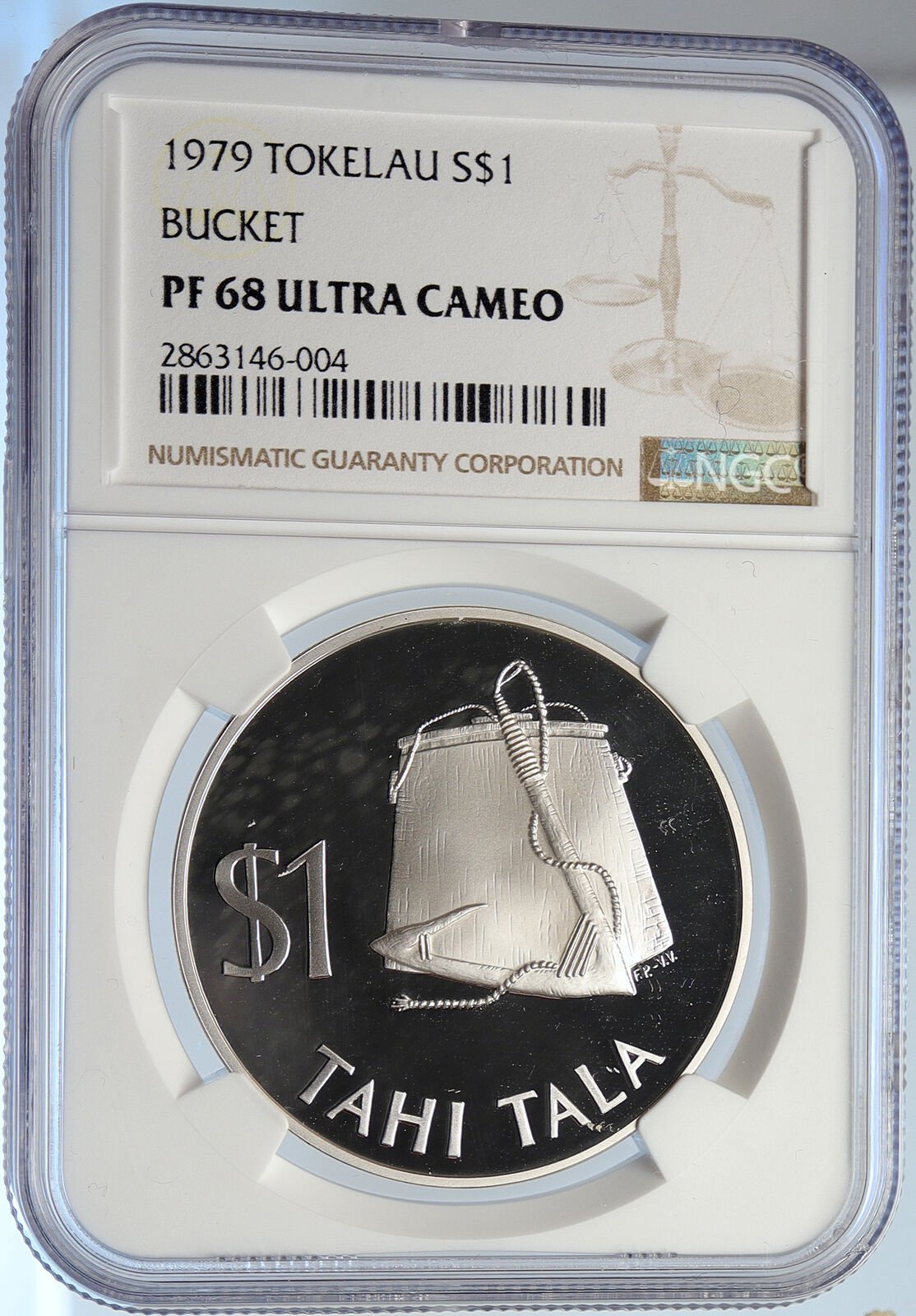 1979 TOKELAU ISLANDS Genuine Bucket & Rope Old Proof Silver $1 Coin NGC i105770