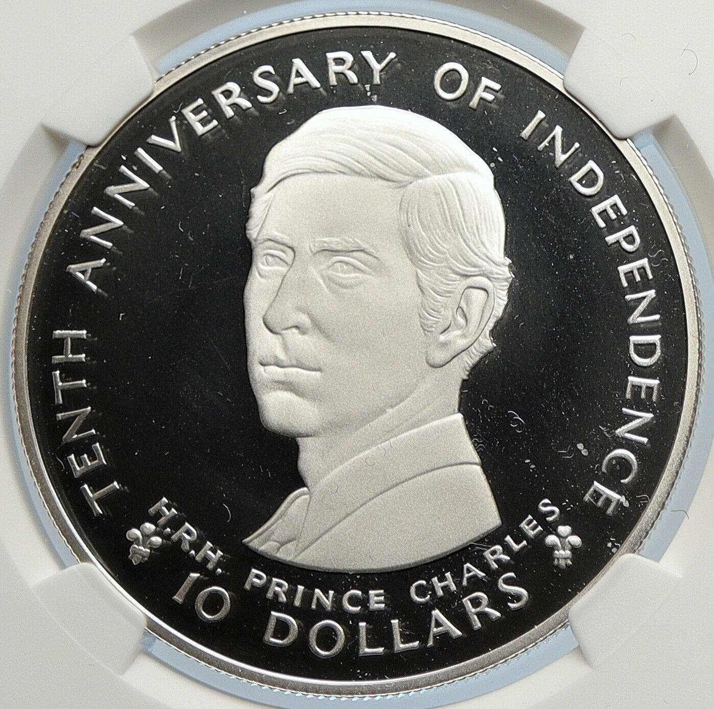 1980 FIJI UK Elizabeth II INDEPENDENCE Charles Proof Silver $10 Coin NGC i105776