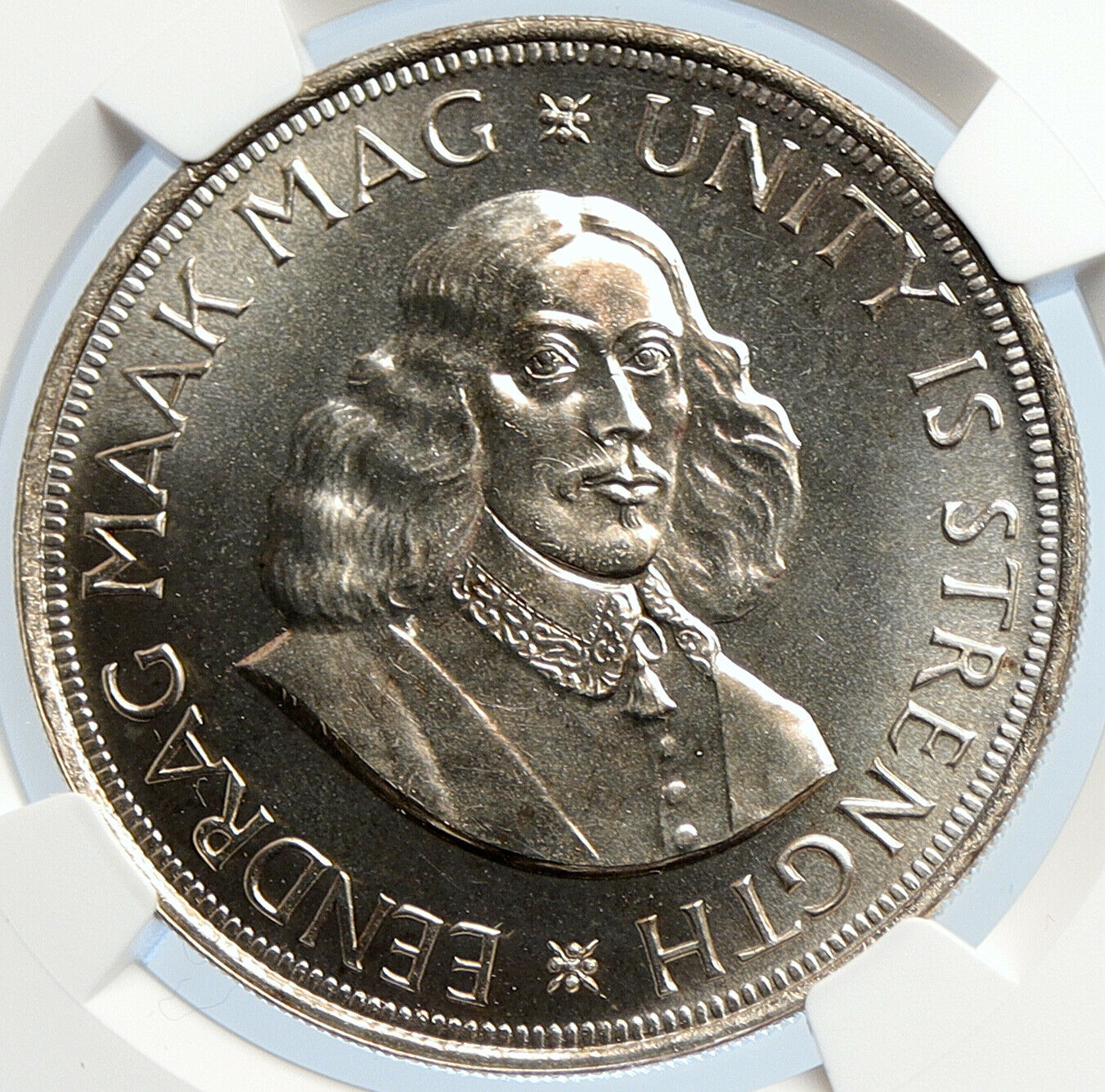 1963 SOUTH AFRICA Jan Riebeeck Deer Proof-like Silver 50 Cents Coin NGC i105785