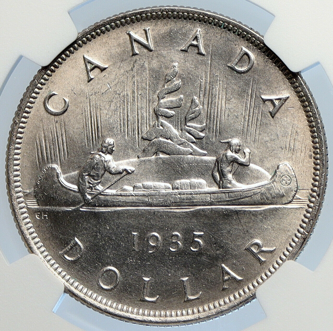 1935 CANADA under UK King GEORGE V Voyagers OLD Silver Dollar Coin NGC i105786