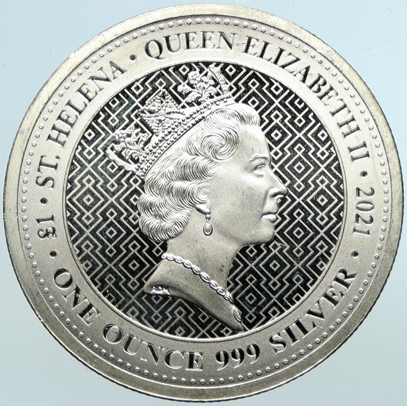 2021 SAINT HELENA UK ELIZABETH II Silver Pound Coin VICTORY and HARMONY i100744