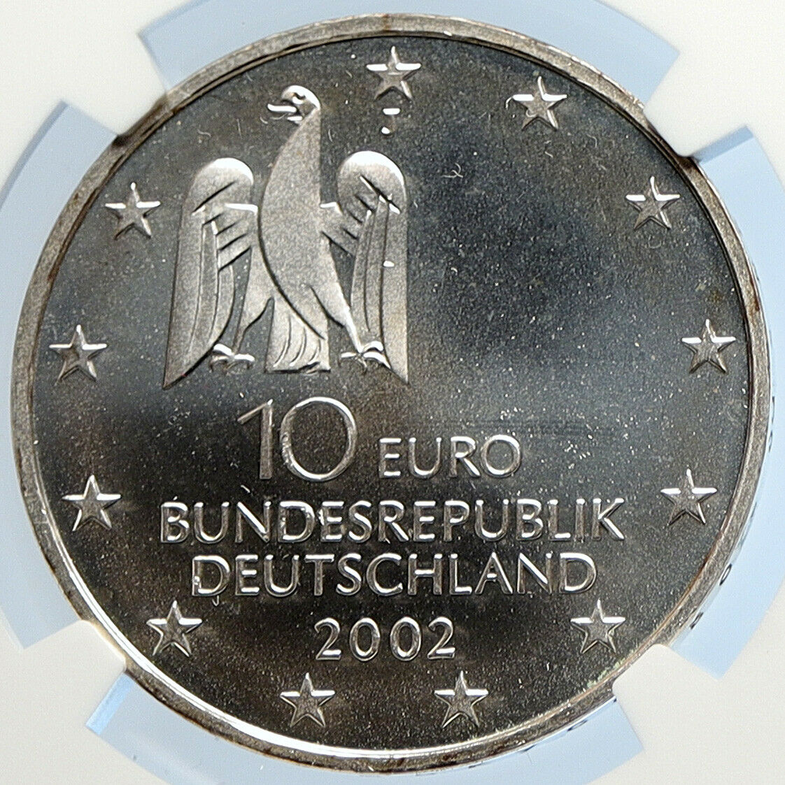 2002 GERMANY Documenta Literature Fair Silver German 10 Euro Coin NGC i105817