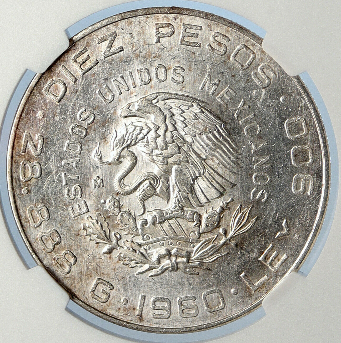 1960 Mexican WAR OF INDEPENDENCE Hidalgo Madero Silver 10 Pesos Coin NGC i105799