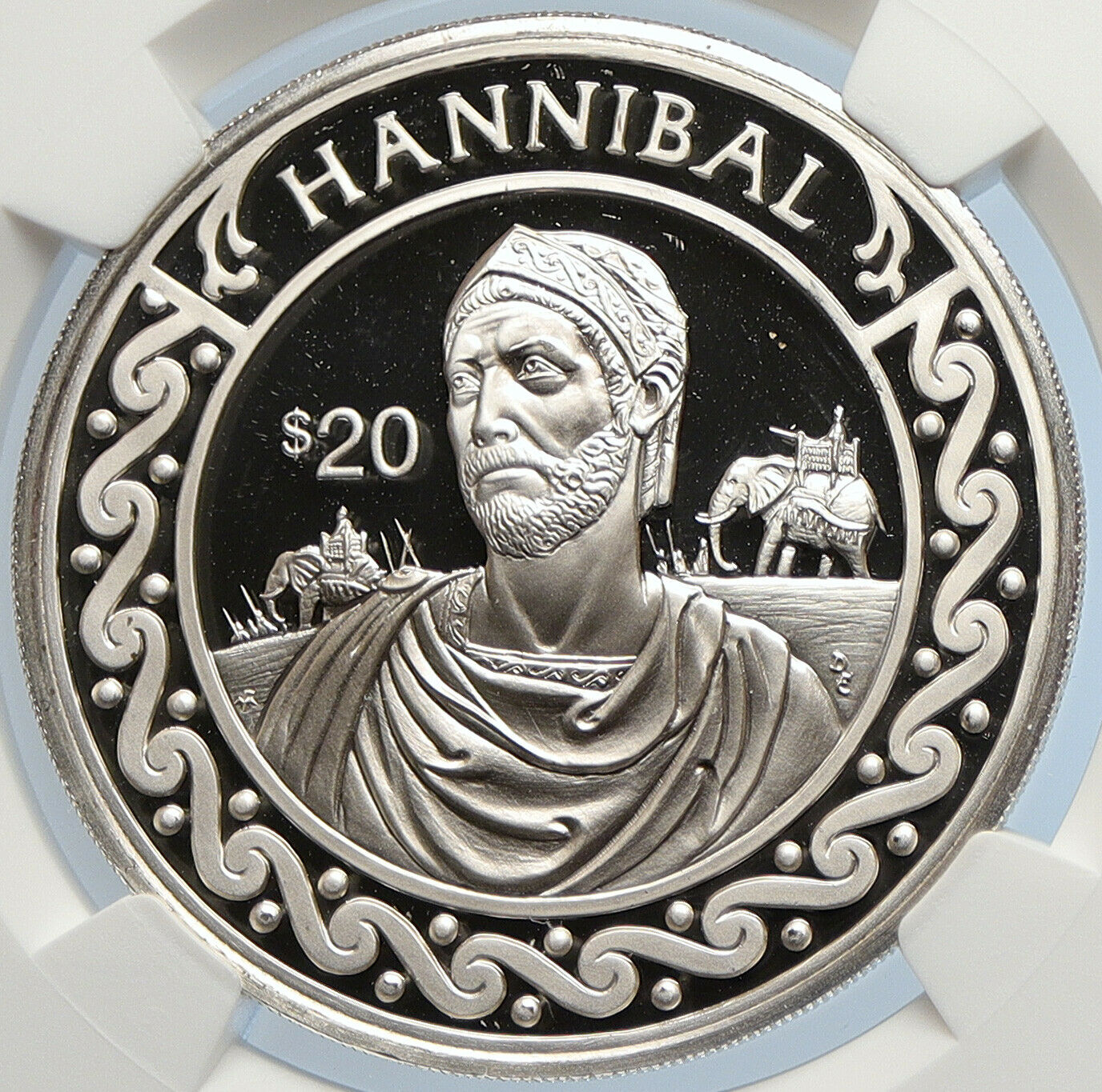 1997 LIBERIA Carthage's HANNIBAL Ancient Proof Silver 20 Dollar Coin NGC i105807