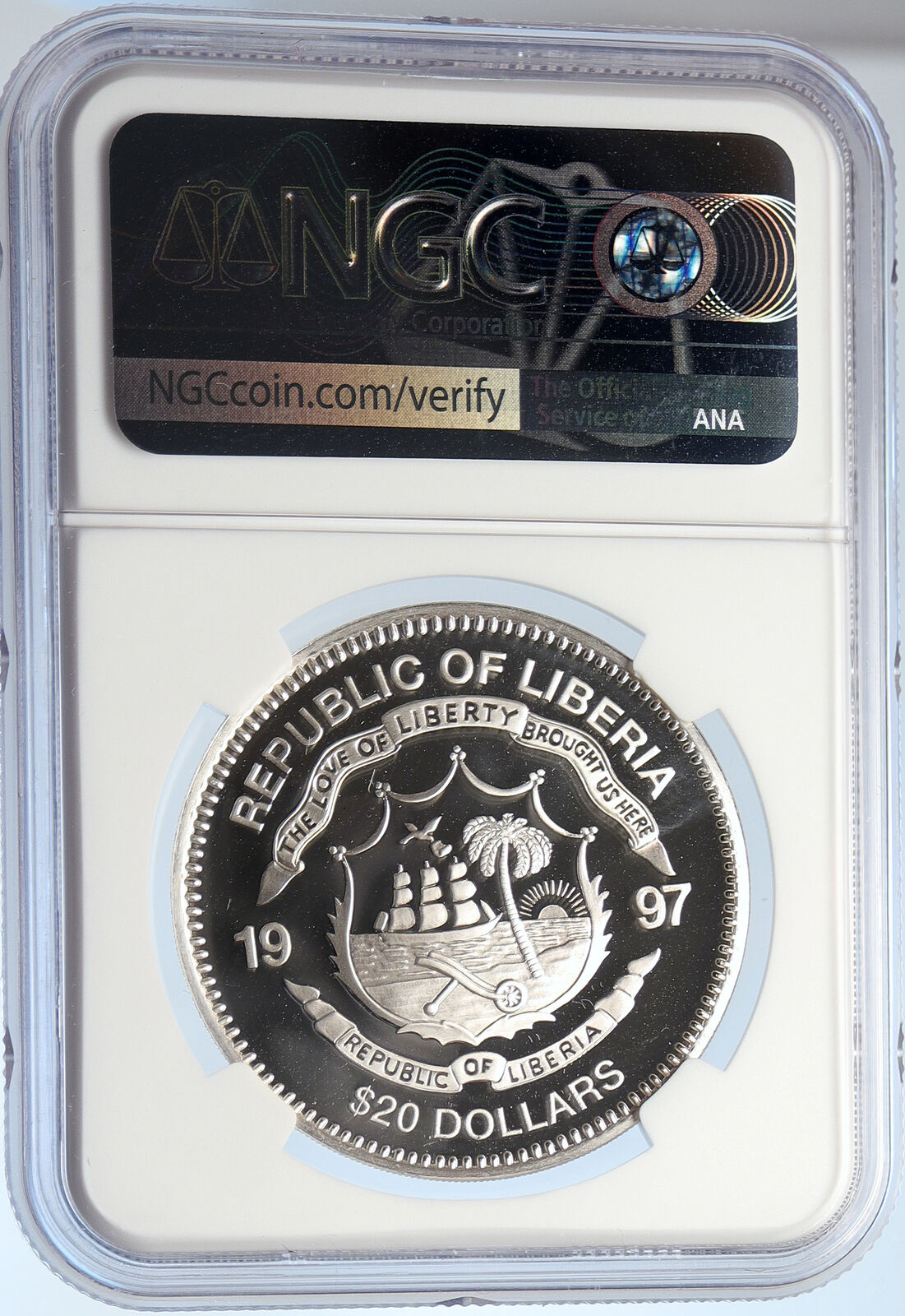 1997 LIBERIA Carthage's HANNIBAL Ancient Proof Silver 20 Dollar Coin NGC i105807