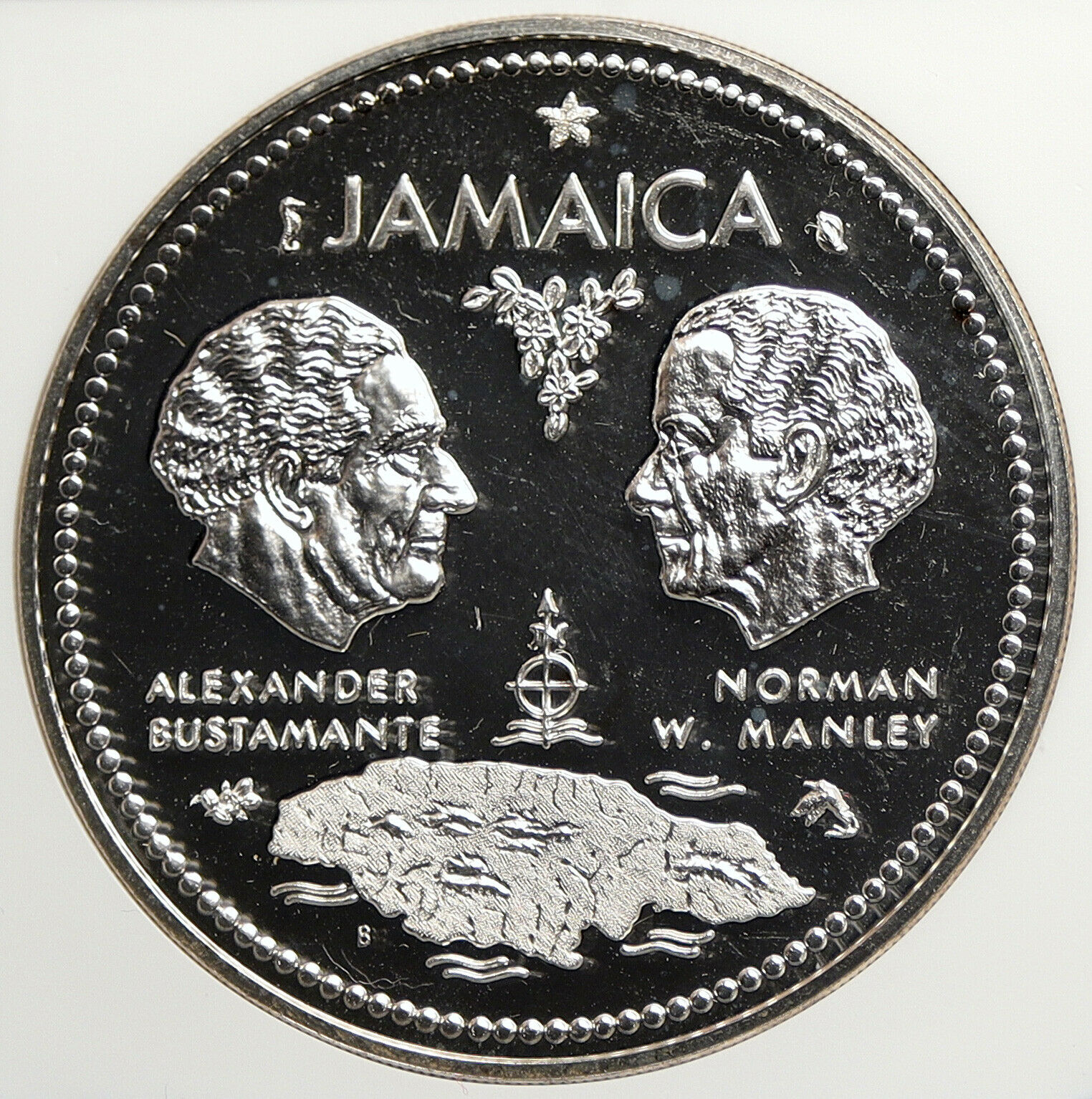 1972 JAMAICA 10th Independence Anniversary SILVER 10 Dollars Coin NGC i105818