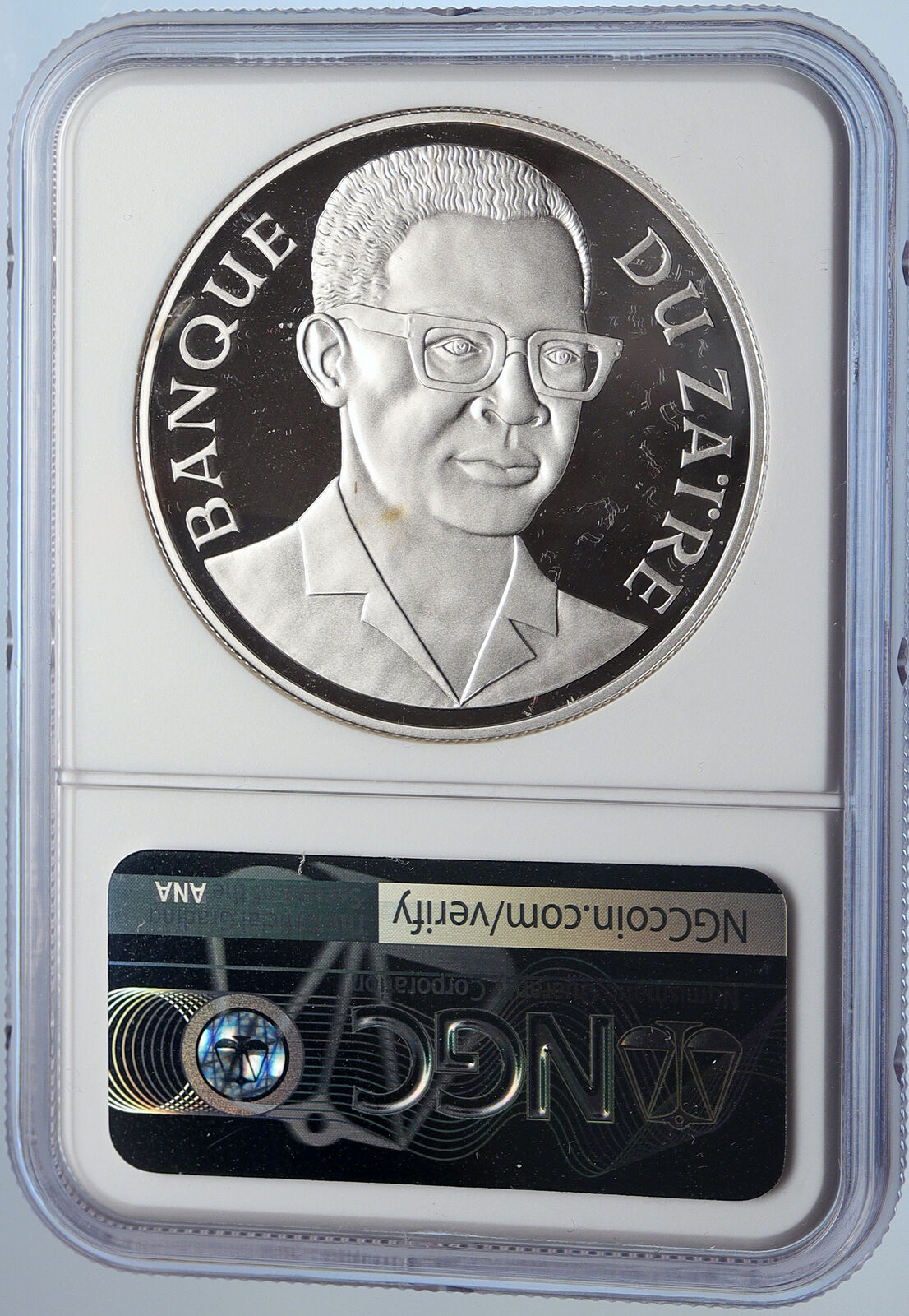 1975 ZAIRE CONGO Mobuto CONSERVATION Okapi Proof Silver 5 Zaire Coin NGC i105829