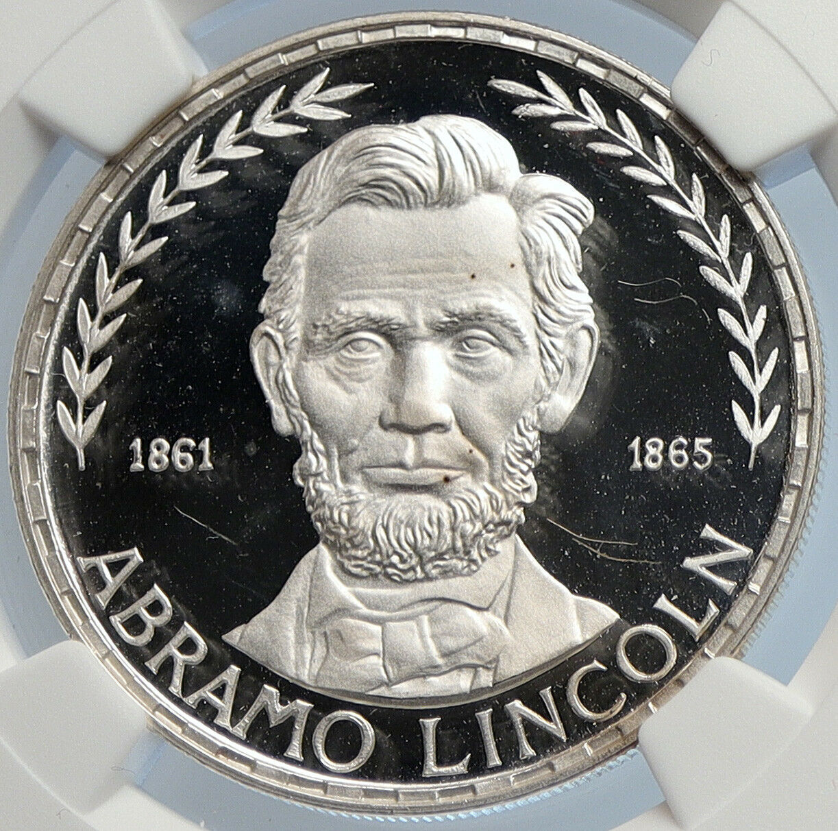 1970 EQUATORIAL GUINEA USA's Abraham Lincoln Proof Silver 75 Pt Coin NGC i105843