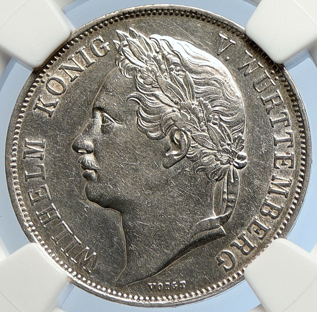 1841 GERMANY German States Wurttemberg WILHELM I Silver Gulden Coin NGC i105861