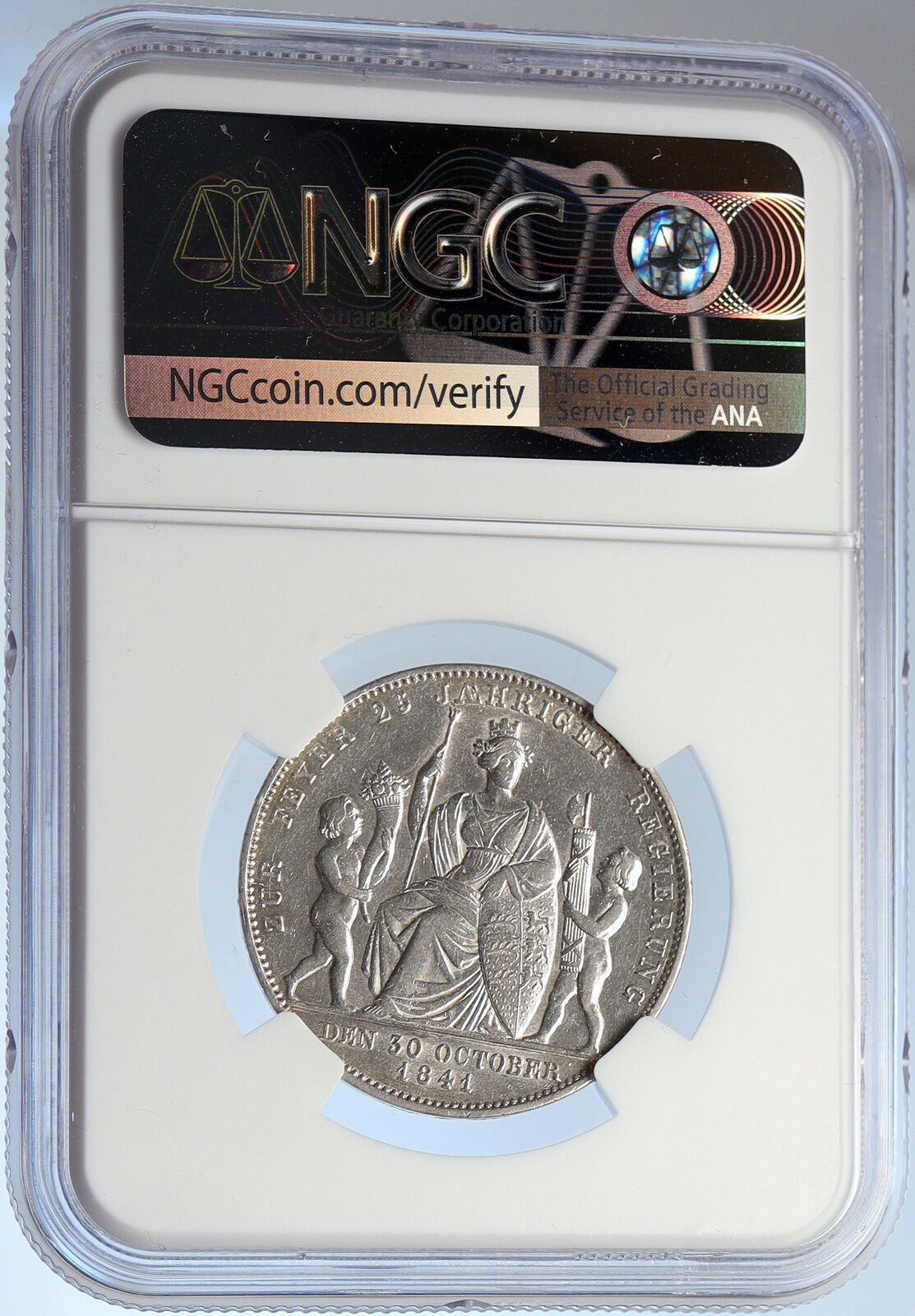 1841 GERMANY German States Wurttemberg WILHELM I Silver Gulden Coin NGC i105861