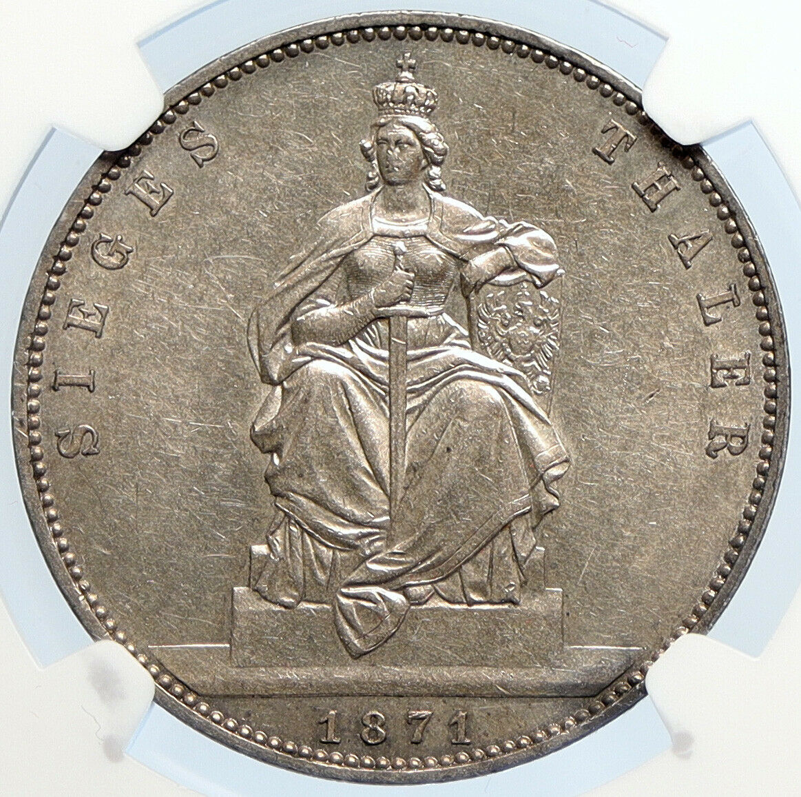 1871 GERMAN STATES PRUSSIA WILHELM I Defeat France Silver Taler Coin NGC i105891